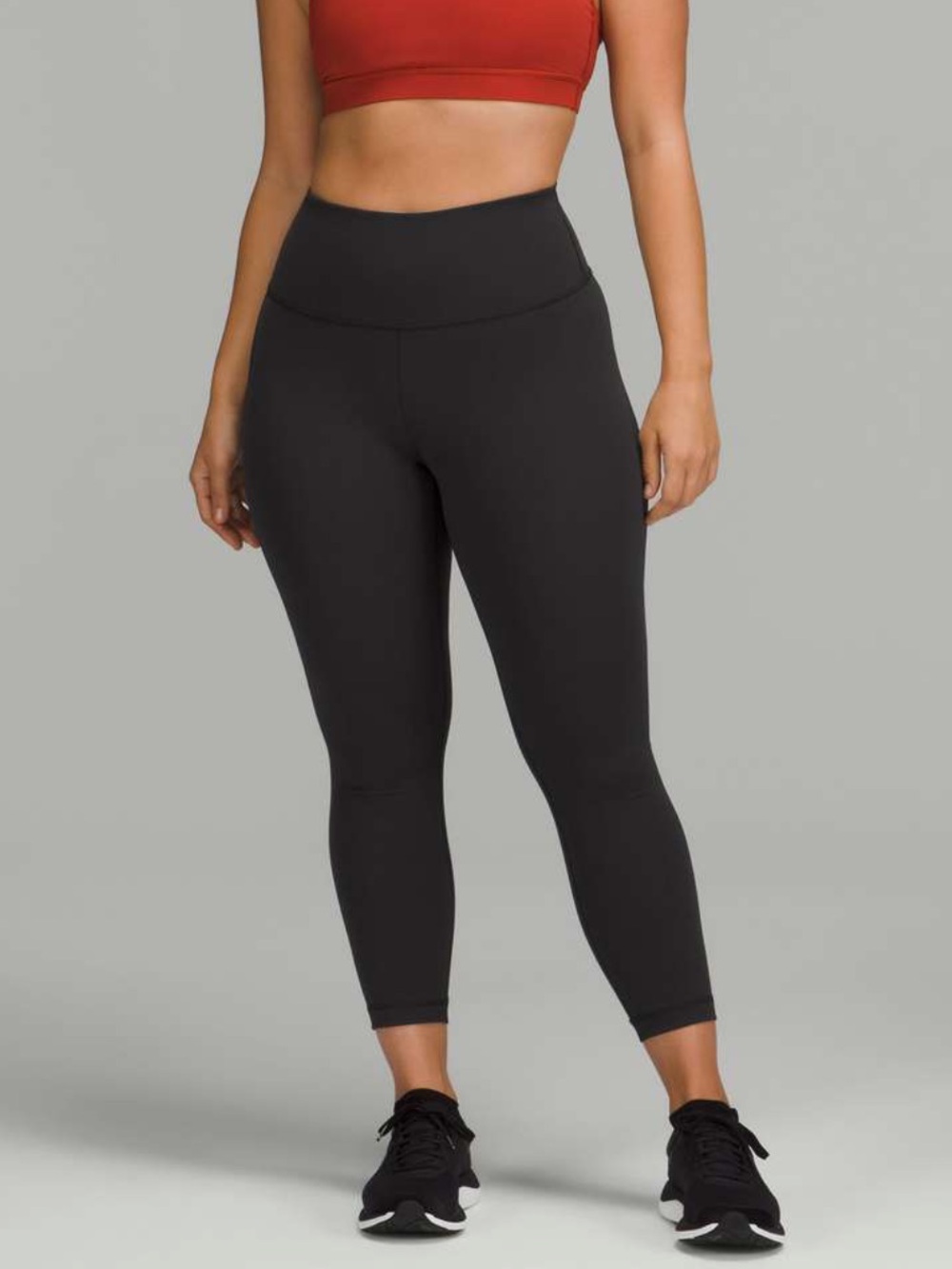 Lululemon Sz 2 Wunder Train Contour Fit High-Rise Crop 23" Black Athletic Gym